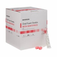 McKesson 5 Inch Length Oral Swabstick with Pink Foam Tip 4833, 250 Ct