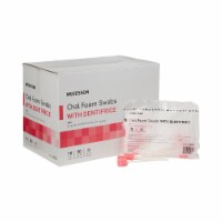 McKesson 5 Inch Length Oral Swabstick with Pink Foam Tip 4834, 500 Ct