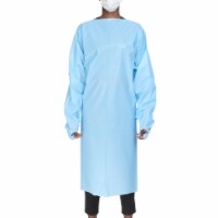 McKesson Disposable Film Protective Procedure Gown Blue One Size Fits Most 75 per Case