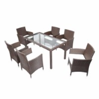 Baner Garden N16-CH 350 lbs Outdoor Furniture Complete Patio PE Wicker Rattan Garden Dining S