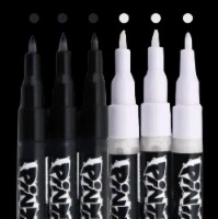 PINTAR Black & White Markers/Pens Extra Fine Tip for Rock Painting, Wood -  Pack of 6, 0.7mm, 1 - Fred Meyer