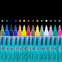 Pintar Acrylic Paint Markers - 14 Pack With 5 mm Tips