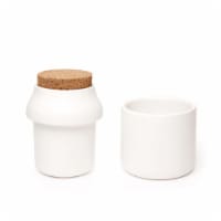Ceramic Grinder + Jar Small White