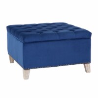 WestinTrends Square Velvet Tufted Storage Ottoman Royal Blue 1 Unit Foods Co