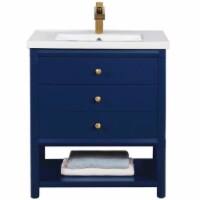 Design Element Group Logan 30  Single Sink Vanity in Blue