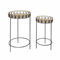 S/2 26/23 H Plant Stands, Brown