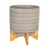 Ceramic 11  Planter On Stand, Gray