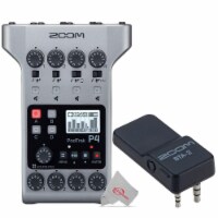 Zoom Podtrak P4 Portable Multitrack Podcast Recorder + Bta-2 Bluetooth Audio Adapter