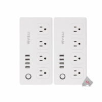 2x Vivitar Smart Home Smart Plug Power Strip 4 Wi-Fi Outlets + 4 USB Ports