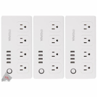 3x Vivitar Smart Home Smart Plug Power Strip 4 Wi-Fi Outlets + 4 USB Ports