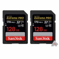 2x SanDisk Extreme Pro 128GB SDXC UHS-I/U3 V30 Class 10 Memory Card