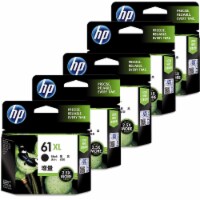 5x HP 61XL High Yield Black Original Ink Cartridge 2400 Pages