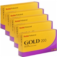 5x Kodak Professional Gold 200 Color Negative Film - 120 Roll Film, 5-Pack