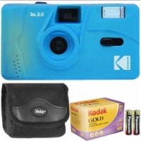 KodakM35 35mm Film Camera Flash (Blue) with GOLD 200 Color Film & More