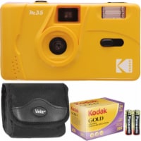 KodakM35 35mm Film Camera Flash (Yellow) with GOLD 200 Color Film & More