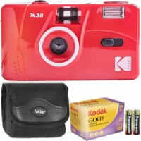 Kodak M38 35mm Film Camera (Flame Scarlet) with GOLD 200 Color Film & More
