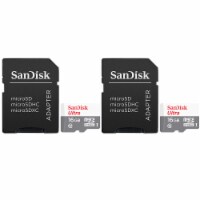 2 Units SanDisk 16GB Ultra UHS-I microSDHC Memory Card with SD Adapter