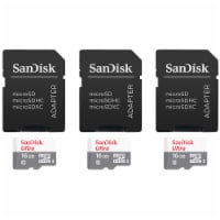 3 Units SanDisk 16GB Ultra UHS-I microSDHC Memory Card with SD Adapter