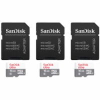 3 Units SanDisk 16GB Ultra UHS-I microSDHC Memory Card with SD Adapter