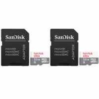 2 Units SanDisk 32GB Ultra UHS-I microSDHC Memory Card with SD Adapter