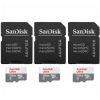 3 Units SanDisk  128GB Ultra UHS-I microSDHC Memory Card with SD Adapter
