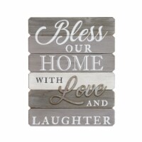 Home Roots 321116 Bless Our Home with Love & Laughter Wall Art, Grey