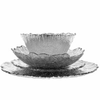 Red Pomegranate Collection 0783-2 Coral Dinnerware Set, Silver - 16 Piece