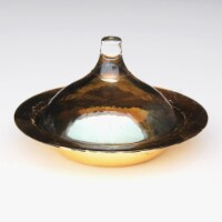 Red Pomegranate 6001-5 5.5 in. Rabat Covered Dish, Gold & Smoke
