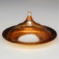 Red Pomegranate 6002-4 9 in. Rabat Covered Dish, Gold & Amber