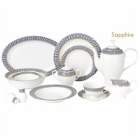 Lorenzo Import Sapphire-57 57 Piece Dinnerware Set & Bone China Service for 8 People - Sapphi