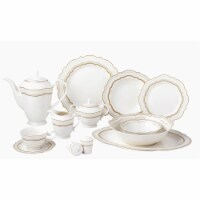 Lorren Home Trends Charlotte 57 Piece Bone China Charlotte Dinnerware Set, Service for 8