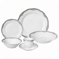 Porcelain Wavy Edge Dinnerware Set, 24 Piece Service for 4 by Lorren Home Trends: Elizabeth
