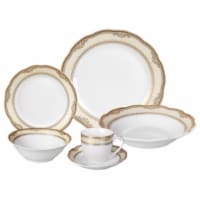 Porcelain Wavy Edge Dinnerware Set, 24 Piece Service for 4 by Lorren Home Trends: Isabella