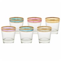 Lorenzo Import 9429 Double Old Fashion Melania Collection Multicolor - Set of 6