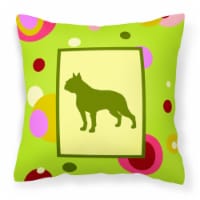 Carolines Treasures  CK1109PW1414 Boston Terrier Fabric Decorative Pillow