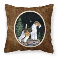 Carolines Treasures SS8500PW1414 Starry Night Fox Terrier Fabric Decorative Pil