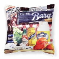 Blue Plate Mayonaise, Barq's and a tomato sandwich Fabric Decorative Pillow