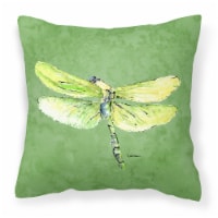 Carolines Treasures  8864PW1414 Dragonfly on Avacado Fabric Decorative Pillow