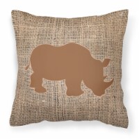 Carolines Treasures BB1006-BL-BN-PW1818 Rhinoceros Burlap and Brown Fabric Deco
