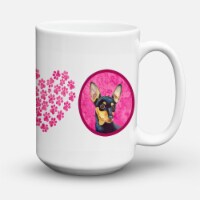 Carolines Treasures  LH9380PK-CM15 Pink Min Pin Coffee Mug 15 oz