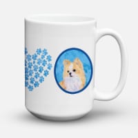 Carolines Treasures SS4750-BU-CM15 Blue Longhaired Chihuahua Coffee Mug 15 oz