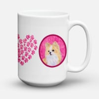 Carolines Treasures SS4750-PK-CM15 Pink Longhaired Chihuahua Coffee Mug 15 oz