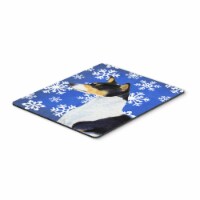 Caroline'sBasenji Winter Snowflakes  Pad/Hot Pad/Trivet (SS4652MP)