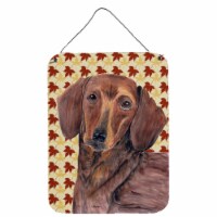 Carolines Treasures  SC9208DS1216 Dachshund Fall Leaves Portrait Wall or Door Ha