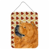 Carolines Treasures  SS4354DS1216 Chow Chow Fall Leaves Portrait Wall or Door Ha