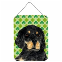 Gordon Setter St. Patrick's Day Shamrock Portrait Wall or Door Hanging Prints