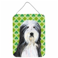Bearded Collie St. Patrick's Day Shamrock Portrait Wall or Door Hanging Prints