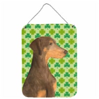 Doberman St. Patrick's Day Shamrock Portrait Wall or Door Hanging Prints