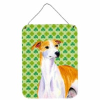 Whippet St. Patrick's Day Shamrock Portrait Wall or Door Hanging Prints