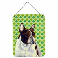 French Bulldog St. Patrick's Day Shamrock Portrait Wall or Door Hanging Prints
